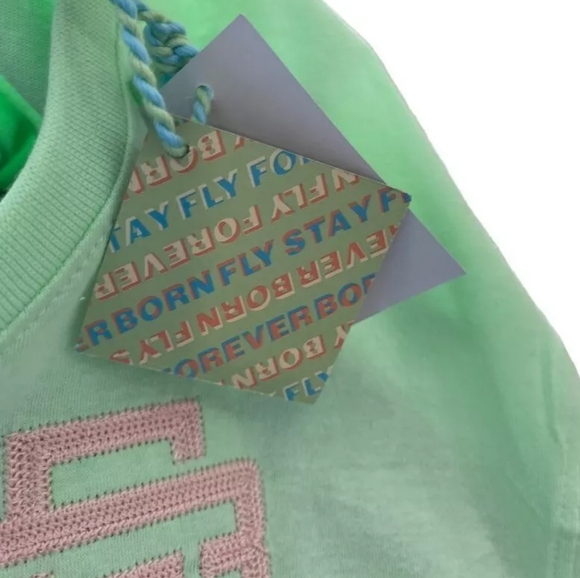 Born Fly T-Shirt Mint Green and Pink - Men's Size Small New In Bag - Picture 4 of 7